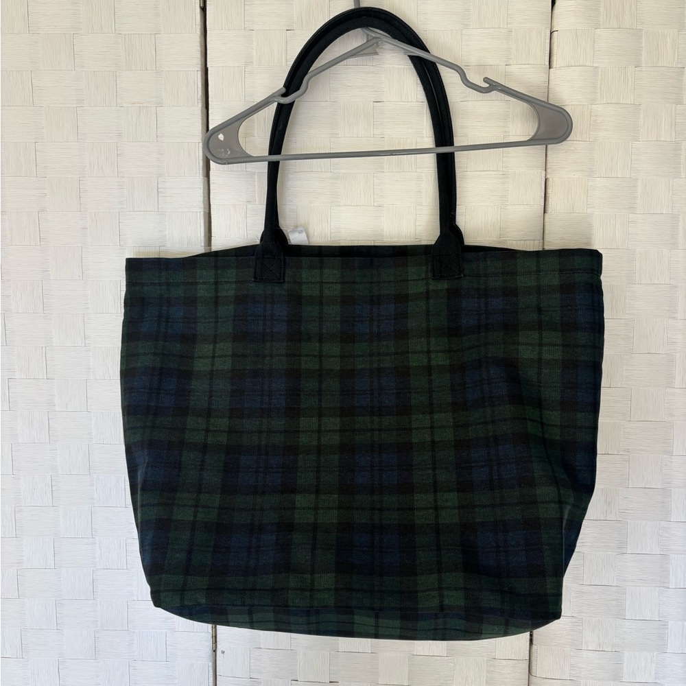 GAP Green and Blue Plaid Tote - Picture 6 of 9